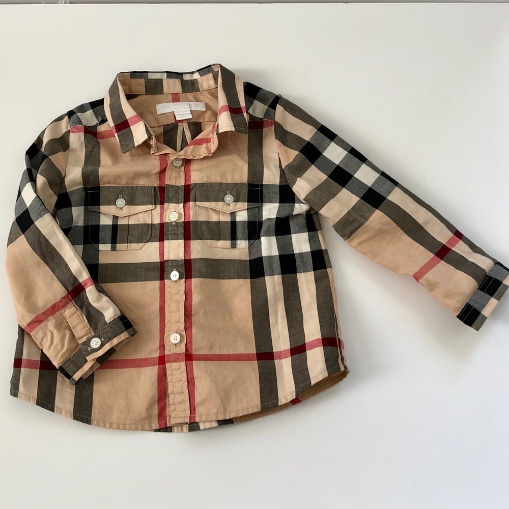 Burberry long sleeve button up shirt baby